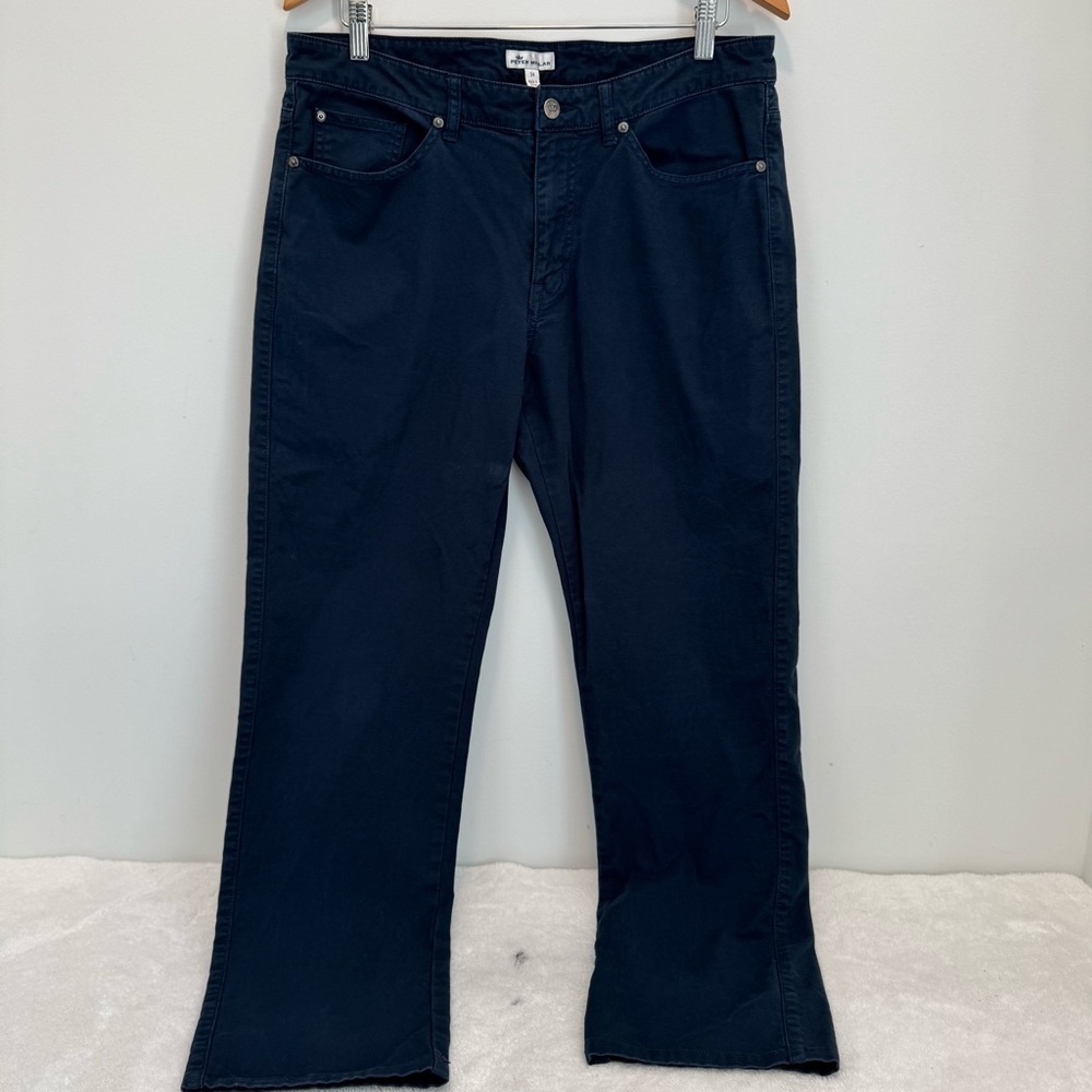 Peter Millar Five Pocket Pants Mens Size 34 Stretch Blue Cotton Modal Spandex